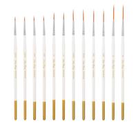 12 Pièces Pinceaux à Doublure Fine Pinceaux de Détail Pinceaux Fins avec 3 Tailles #0#00#000 Pinceaux à Doublure Petits Pinceaux d'Artiste Aquarelle pour la Peinture de Détail d'Ongles