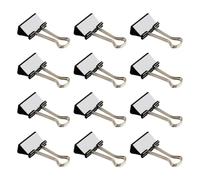 12 Pièces Pinces à Reliure en Métal Noir à Bords Arrondis | Usage Polyvalent, Prise Confortable, Réutilisables, pour Salle de t Fournitures de Dessin