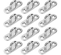 12 Pièces Platine Oeil INOX M5 Platine Ancrage INOX 304 Crochet Oeillet Plaque à œillet Rectangulaire Crochets de Plafond Support Mu