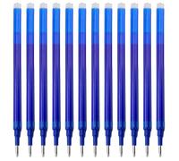 12 Pièces Recharges Effaçables 0,5 mm Bleues, Compatible avec FriXion/Stylo/Pilot, Mines Effaçables Bleu 0.5mm à Encre Thermosensible, pour la Prise de Notes au Bureau ou à l’École