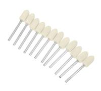 12 Pièces Roue à Polir en Laine Tige pour Outils Rotatifs, Finition | Feutre Blanc en Acier Inoxydable, Fixation Rapide, Adapté au Verre, Céramique, Bijoux et Manucure