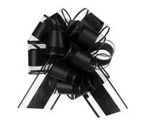 12 pièces Ruban de fleur à tirer pour l'emballage de cadeaux, grands nœuds à tirer de 6 pouces pour paniers cadeaux, décoration de bouteille de vin avec ruban satin et boule de fleur pour mariage, fêt