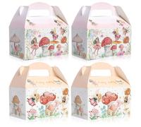 12 pièces Sac cadeau de conte de fées, Boîte cadeau de forêt féerique du pays des rêves, Boîte à collations de princesse, Fournitures de fête en papier pour fête à thème, Convient pour anniversaire, m
