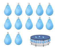 12 Pièces Sacs d'eau Lourds pour Couverture de Piscine avec Crochets | 35x24 cm Sacs d'eau de Piscine, PVC Epais Sac de Suspension de Bâche de Piscine, Poids pour Abris de Piscine Enterrés