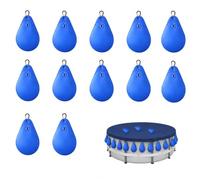 12 Pièces Sacs d'eau Lourds pour Couverture de Piscine avec Crochets | 35x24 cm Sacs d'eau de Piscine, PVC Epais Sac de Suspension de Bâche de Piscine, Poids pour Abris de Piscine Enterrés