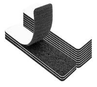 12 Pièces Scratch Autocollant Double Face Noir 30x100mm, Bande Adhésif Puissant Extra Fort, Double Face Réutilisable pour Fixation Maison Bureau Voiture, Sans Perçage