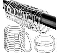 12 pièces/set Crochet de rideau de douche en plastique, Anneau de rideau de douche transparent simple pour salle de bain, Décoration de maison, Décoration d'automne, Accessoires de salle de bain, Rent