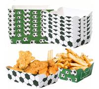 12 pièces Set de vaisselle thème football, comprenant assiettes en papier, plateaux à collations, boîtes alimentaires, plaques de cuisson, boîtes à pop-corn, convient pour fête d'anniversaire à thème 