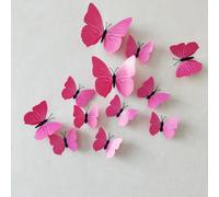12 pièces/set Stickers muraux 3D papillon, stickers en plastique simples de papillon pour la décoration de la maison, stickers, décalcomanies murales, décalcomanies en vinyle pour la décoration de la 