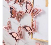 12 pièces Stickers muraux 3D papillon, décoration de fête, fournitures de festival, décoration de porte en arc, décoration DIY pour maison et chambre, décoration de mariage, centres de table, accessoi