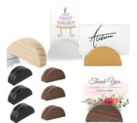 12 pièces Supports de numéros de table en bois de style semi-circulaire. Porte-cartes de place pour mariage, étiquettes de bureau, porte-menus pour banquet, anniversaire, restaurant, boutique, événeme