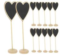 12 Pièces Tableau Noir Décoratif Cœur en Bois, Miniature | S’écrit à Craie Feutre, Efface les Traces, pour Décor D’hôtel et Présents de Fête