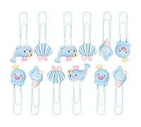 12 Pièces Trombones Animaux Marins Dessin Animé, Marque-pages | Coquille, Pieuvre et Baleine, Usage Quotidien pour Lecteurs et Rédacteurs, Marqueurs Uniques pour Documents