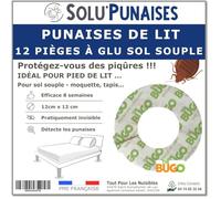 12 Pièges Punaises de lit à glu pour Pied de lit - Sol Souple - The BUGO