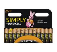 12 piles AA Duracell longue durée