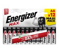 12 Piles Alcalines AA / LR6 Energizer Max