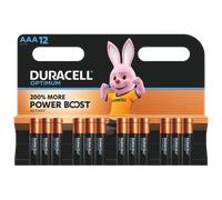 Duracell Piles AAA LR03 Optimum 1,5 V, Lot de 12, Power Boost +200 %, 100 % recyclables