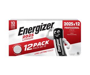 12 Piles CR2025 Energizer Bouton Lithium 3V