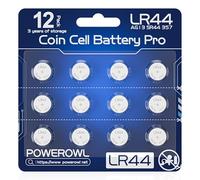 12 Piles LR44 1,5V Alcalines POWEROWL Bleu Océan