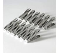 12 pinces à sachets en inox 6 cm