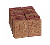 Infactory 12 sacs cadeaux en papier kraft avec motif de Noël 23 x 18 x 8 cm