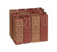 Infactory 12 sacs cadeaux en papier kraft avec motif de Noël 34 x 10 x 10 cm