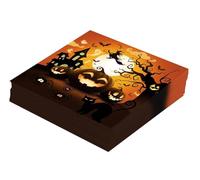 12 Serviettes en papier citrouille d'Halloween 33 x 33 cm - Orange
