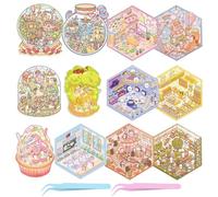 12 Set Autocollants 3D Scene, DIY Stickers Scène Miniature
