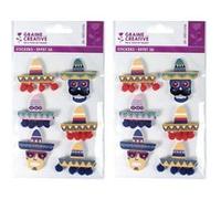12 stickers 3D - Chapeaux mexicains Sombreros 5,5 cm G