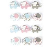 12 stickers 3D - Elephants 4,3 cm Multicolore G
