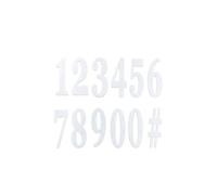 12 Stickers chiffres adhésifs blancs 14 cm - Blanc