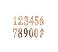 12 Stickers chiffres adhésifs rose gold 14 cm - Rose - Taille Unique