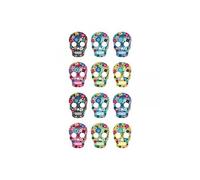 12 Stickers puffies Viva La Vida - Têtes de mort