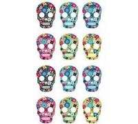 12 Stickers puffies Viva La Vida - Têtes de mort Multicolore G