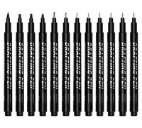 12 stylos feutres pigmentaires - pointe fine noire de 0,2 mm à 3 mm + pointe brosse pour le dessin et l'écriture