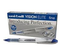 12 stylos roller bille bleu vision élite pointe moyenne 0,8mm Uni Ball Bleu