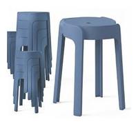 12 Tabourets Gigognes empilables BM HOME TAB-BLEU-FONCE en plastique, légers pour la maison salle de classe, cuisine, jardin