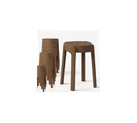 12 Tabourets Gigognes empilables BM HOME TAB-MARRON en plastique, légers pour la maison salle de classe, cuisine, jardin
