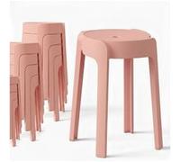 12 Tabourets Gigognes empilables BM HOME TAB-ROSE en plastique, légers pour la maison salle de uisine, jardin