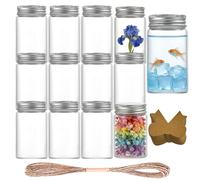 12 tubes à réactifs en verre de 100 ml avec bouchon à vis, à col large
