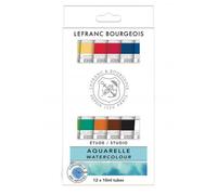 12 Tubes De Peinture Aquarelle - Etude Studio - Lefranc Bourgeois - 10ml