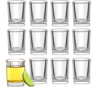 12 verres à shot carrés de 6 cl - Lavables au lave-vaisselle - Stables grâce à leur fond épais - Pour toutes les fêtes