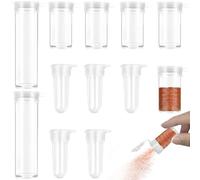 12 voyage Mini pot de sel, 3G, 5g, 10g Mini pot d'épices en plastique, portable voyage sel et poivre set, voyage épices set avec distributeur étanche à l'air, Mini salière avec couvercle