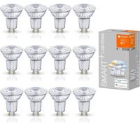 12 x Ledvance LED Smart+ Glas Reflektor PAR16 4,9W = 50W GU10 350lm Tunable White 2700K-6500K 45° Dimmbar App Google Alexa WiFi