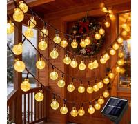 120/50/100 LED Boule de cristal solaire Guirlandes lumineuses/Éclairage de jardin solaire, Longueur 9,8/16,4/22,9/39,3 pi, Alimenté par énergie solaire, Étanche, 8 modes d'éclairage, Convient pour le 