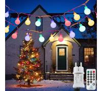 [120 LED] Guirlande lumineuse boule, 12M 8 modes et fonction Merk, guirlande lumineuse extérieure/intérieure avec fiche, idéale pour la décoration de fête, balcon, éclairage de Noël, etc. (Coloré)