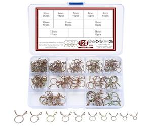 120 Pcs Clip à Ressort Tuyau Serre-Joints, Collier de Serrage pour Fixer Tuyaux Souples Durites Collier Durite Essence - 5/6/7/8/9/10/11/12/13/14mm