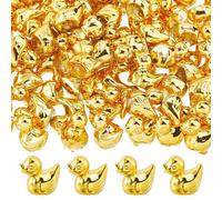 120 petites figurines de canards en résine, dorées, pour la décoration et les fêtes