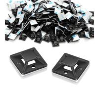 120 Pièces Attache Cable Adhesif Embase Adhesive 20MM×20MM Auto Adhesif Fil Cable Passe Serre Cable Adhesif Embase Collier de Serrage Fixation Electrique Plastique pour Collier de Serrage (Noir)