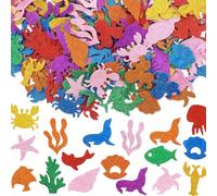 120 pièces Autocollants en mousse en forme d'animaux marins dorés, Autocollants adhésifs DIY, Artisanat de fête Taille UniqueEVA